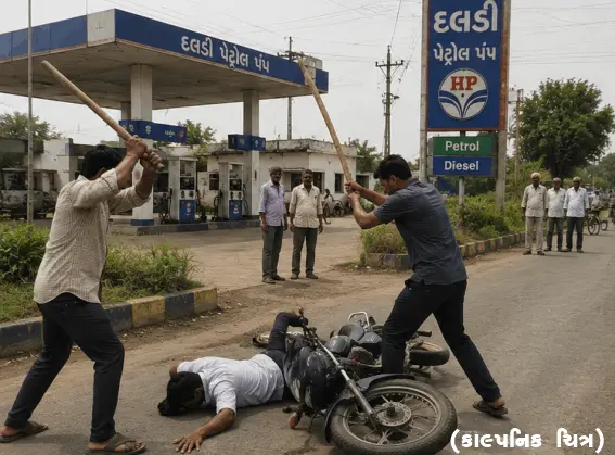 બાજરીનું ડાંડર વાઢવાની ના પાડતા માર માર્યો