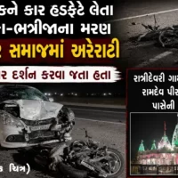 બાઇકને કારે હડફેટે લેતા કાકા-ભત્રીજાના મરણ